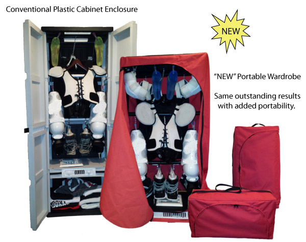 Our Conventional Plastic Cabinet Enclosure and our new portable Wardrobe